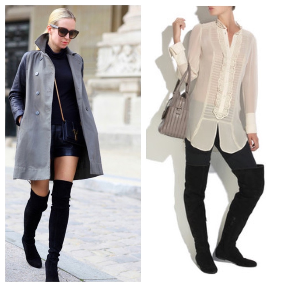 Over the knee shearling boots